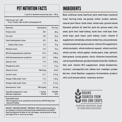 Show full view: ORIJEN Amazing Grains Regional Red High-Protein Dry Dog Food, 22.5-lb bag slide 12 of 13