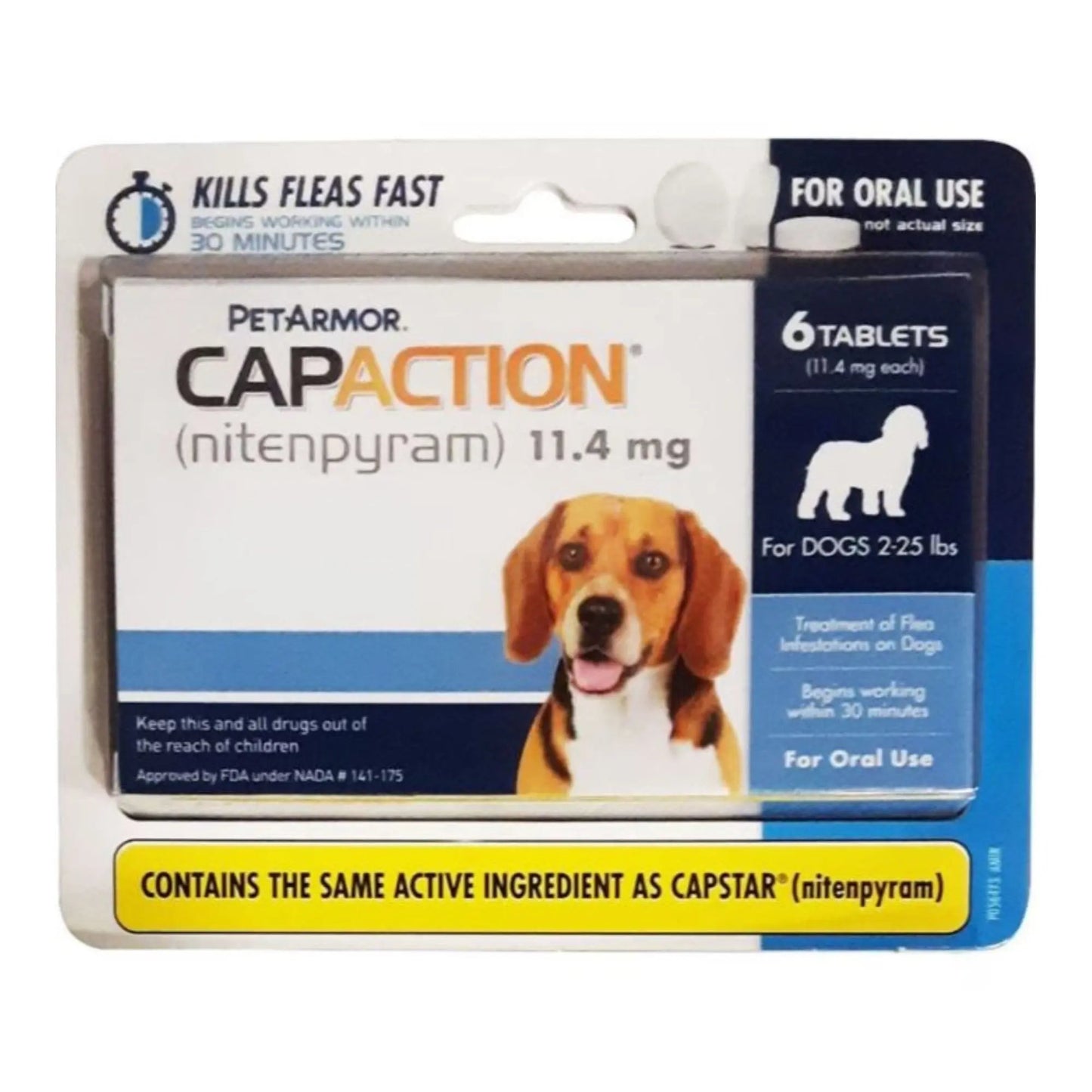Petaction Capaction Flea Tabs Dog 2-25 Lb-6 Pk Petaction