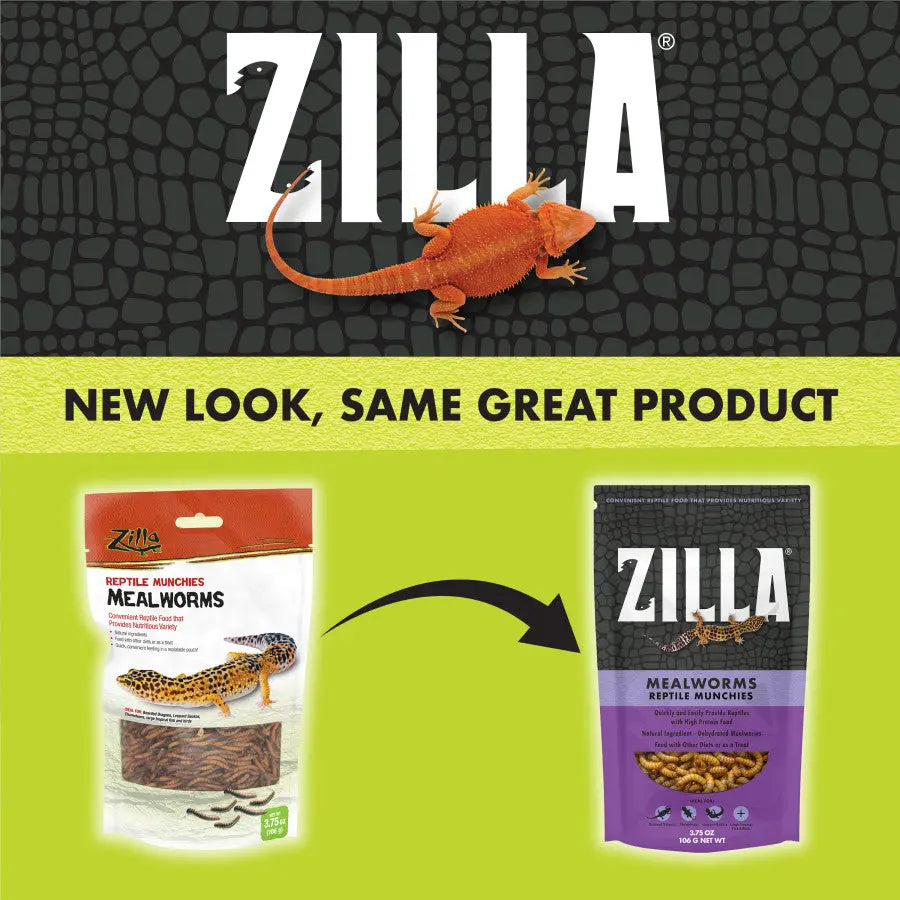 Zilla Reptile Munchies Mealworm 1ea/Resealable Bag, 3.75 oz Zilla