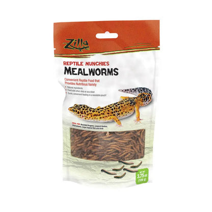 Zilla Reptile Munchies Mealworm 1ea/Resealable Bag, 3.75 oz Zilla