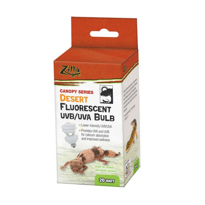 Zilla Canopy Series Fluorescent UVB/UVA Bulbs Desert 1ea/20 W Zilla