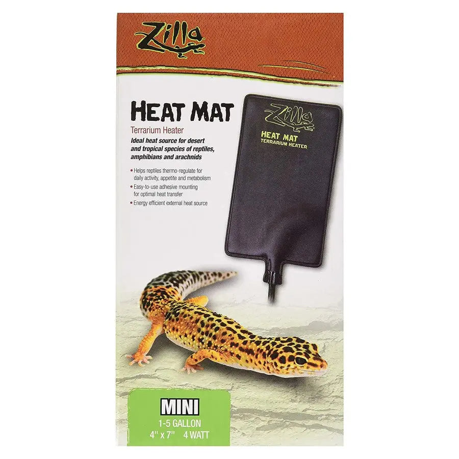 Zilla Terrarium Heat Mats Black 1ea/Mini, 1-5 gal, 4 W Zilla