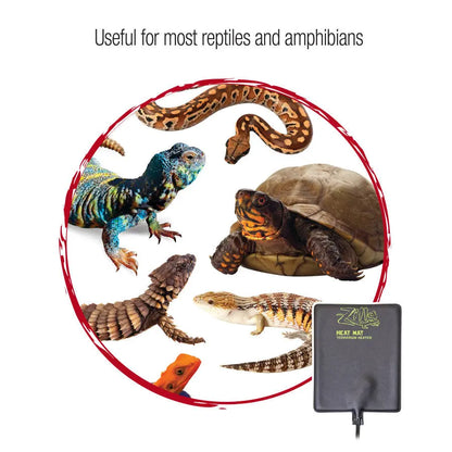 Zilla Terrarium Heat Mats Black 1ea/Mini, 1-5 gal, 4 W Zilla