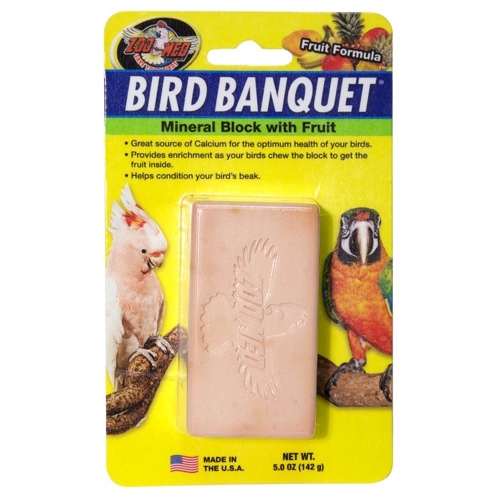 Zoo Med Bird Banquet Fruit Formula Mineral Block Pink 1ea/5 oz, LG