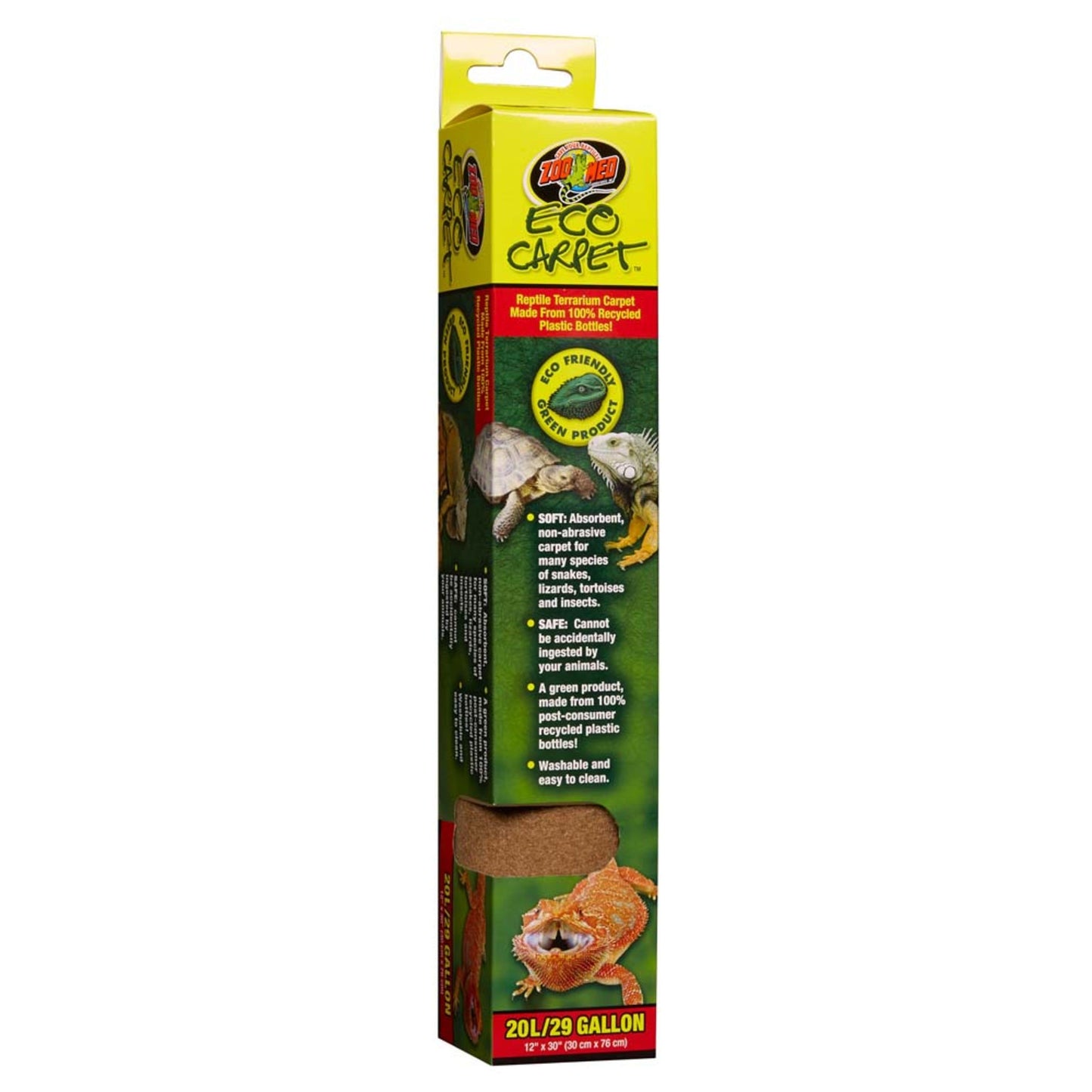 Zoo Med Eco Carpet Reptile Terrarium Carpet Tan 1ea/20L/29 gal, 12in X 30in