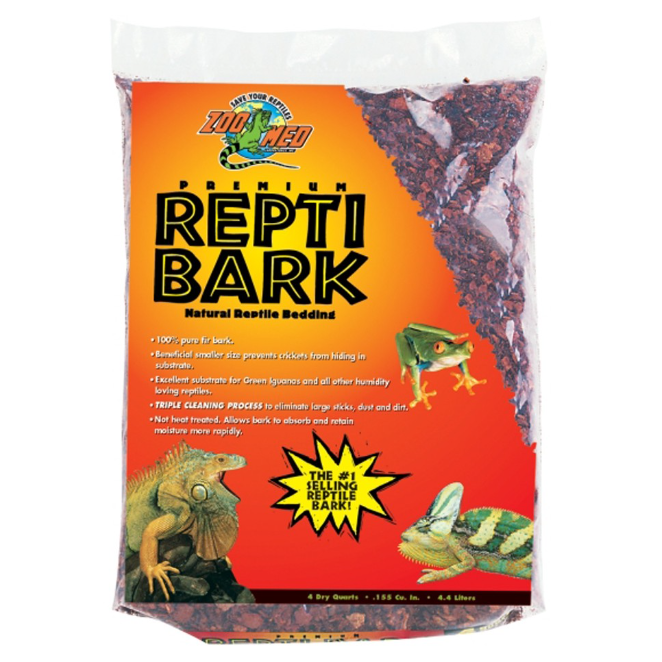 Zoo Med Premium ReptiBark Bedding Substrate Brown 1ea/4 qt