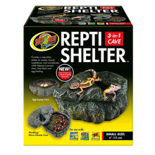 Zoo Med Repti Shelter 3-in-1 Cave Terrarium Hideaway Black 1ea/6 in, SM