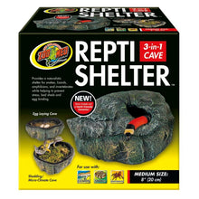 Zoo Med Repti Shelter 3-in-1 Cave Terrarium Hideaway Black 1ea/8 in, MD
