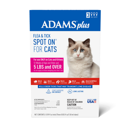 Adams Plus Flea  Tick Spot On for Cats 1ea/Over 5 lb Adams