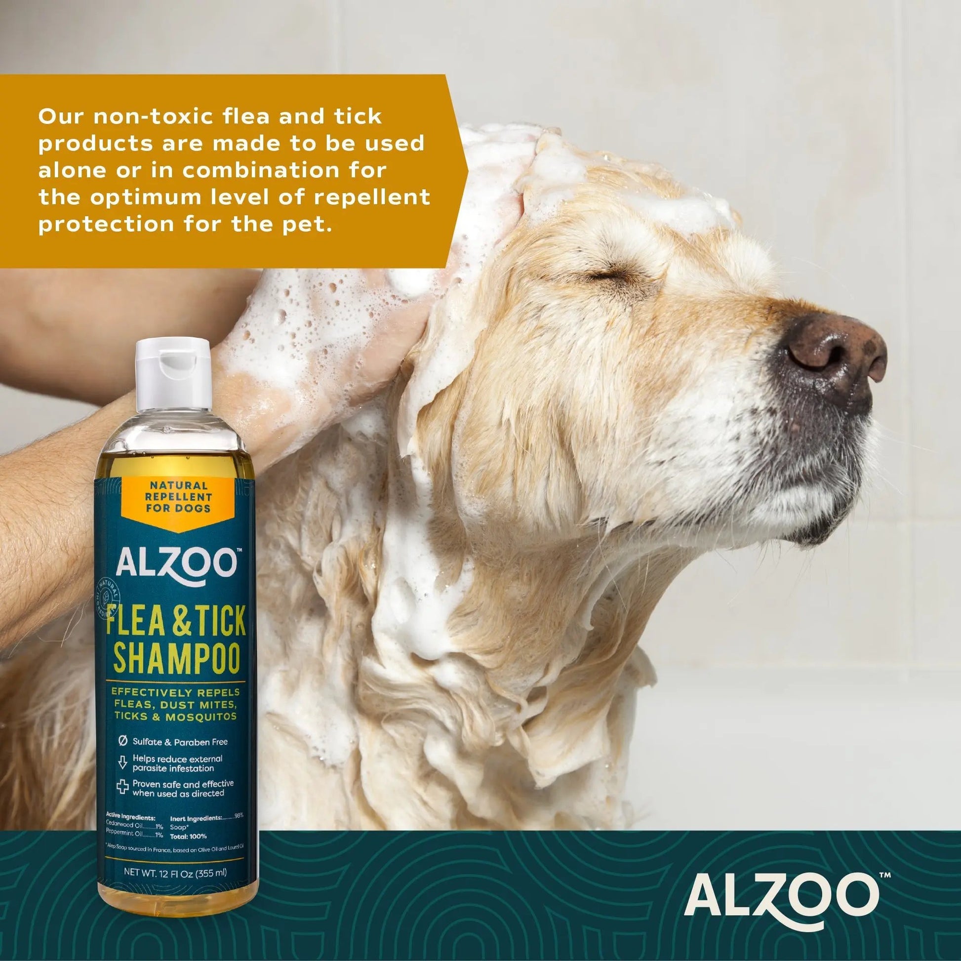 Alzoo Plant Based Flea & Tick Shampoo 12oz. Alzoo