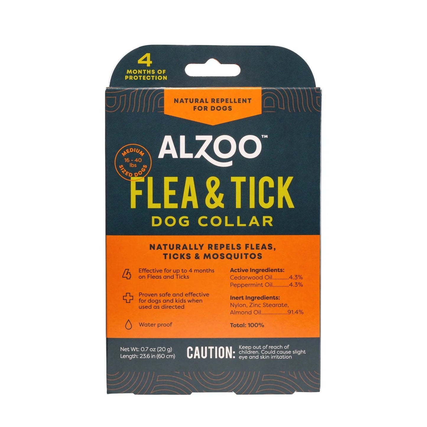 Alzoo Plant Based Flea & Tick Collar Medium Dog 26.6In. Alzoo
