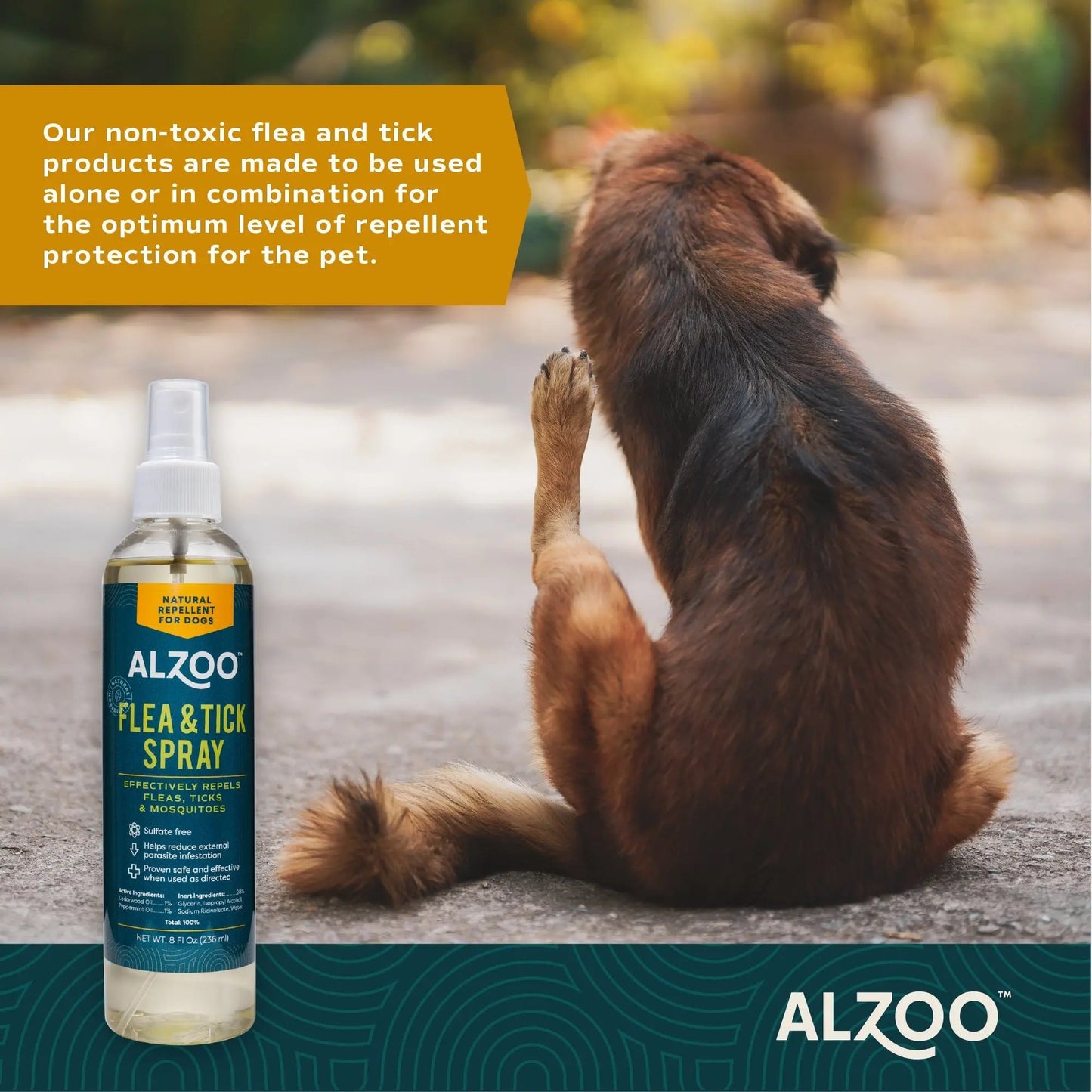 Alzoo Plant Based Flea & Tick Spray 8oz. Alzoo