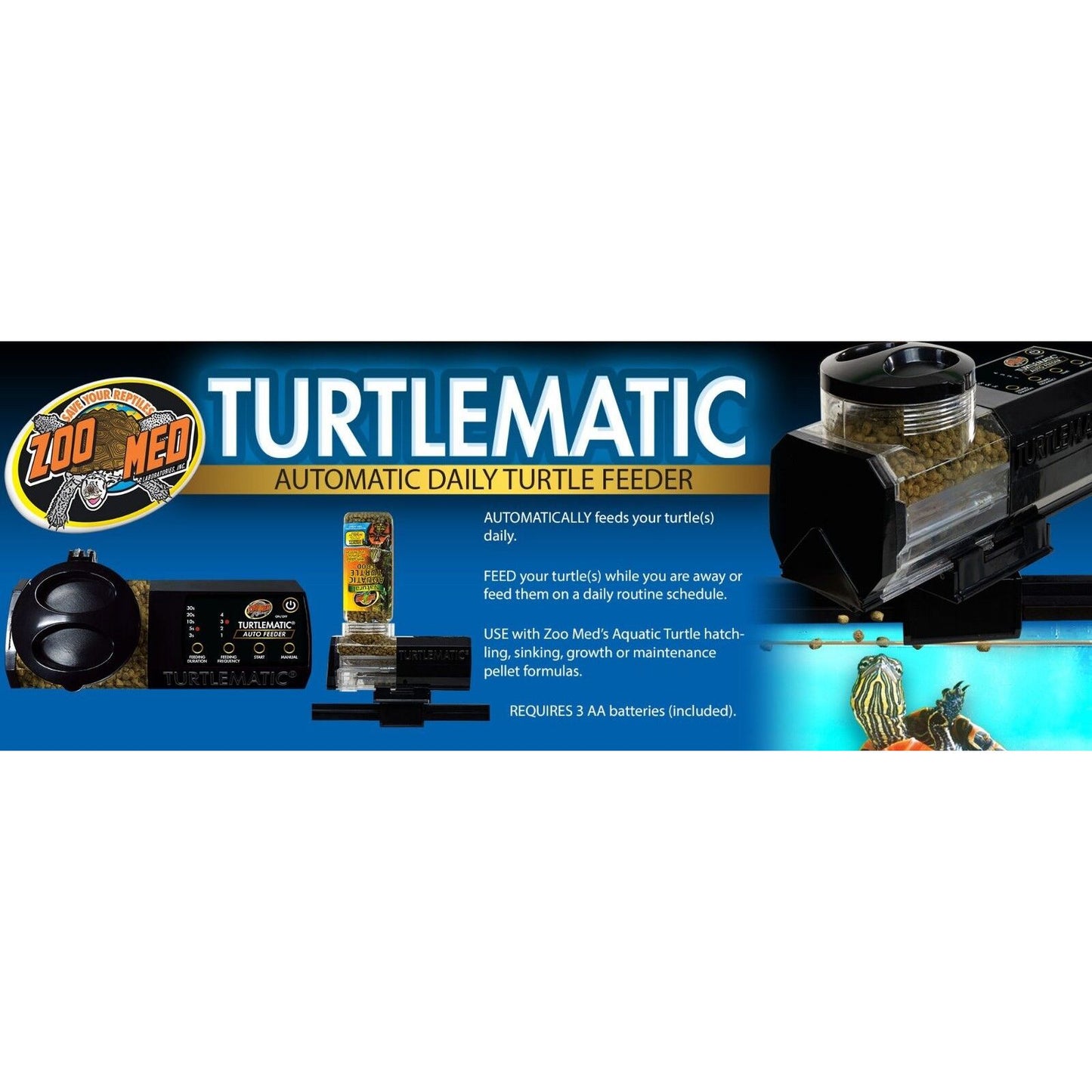 Zoo Med Turtlematic Automatic Daily Turtle Feeder Black 1ea
