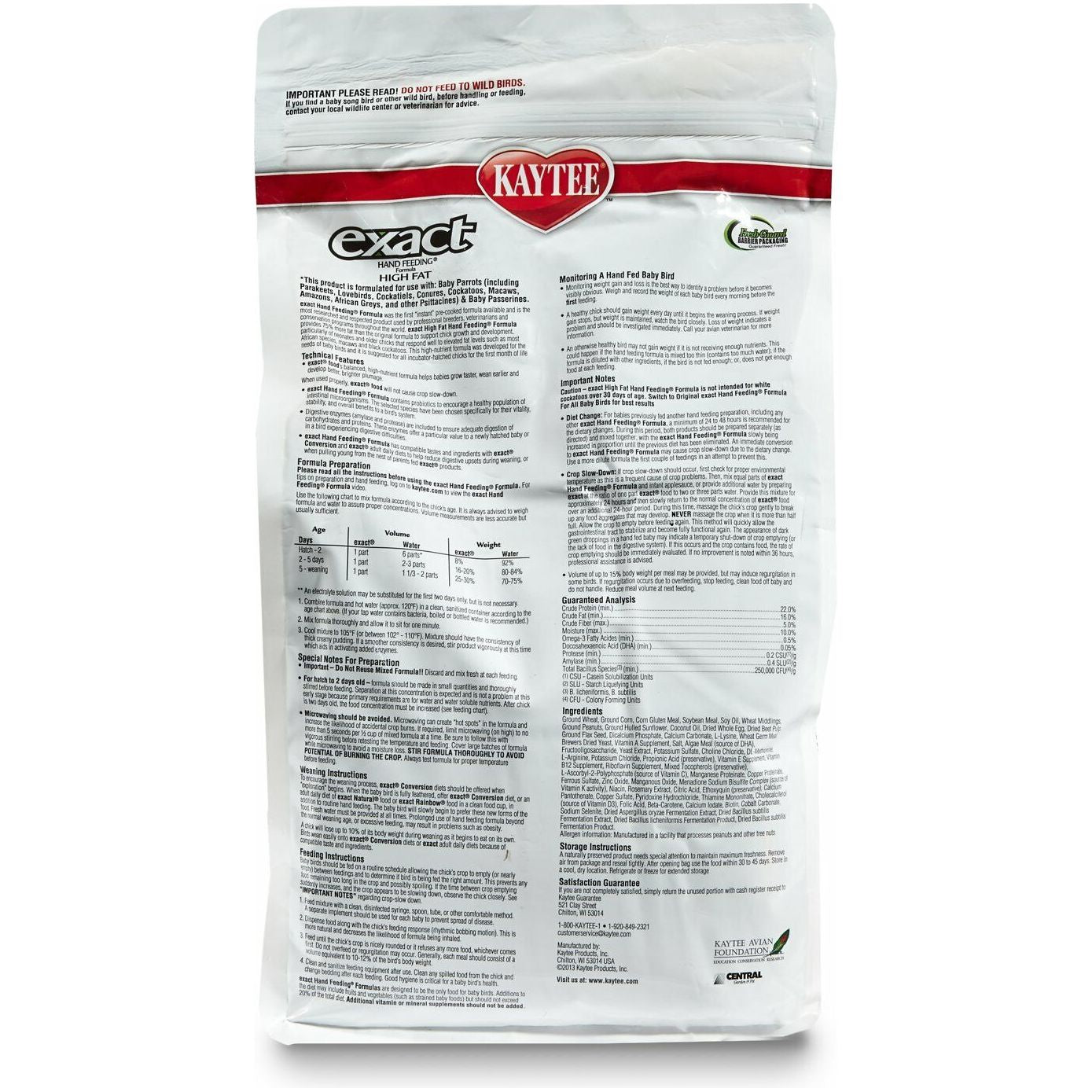 Kaytee Exact Handfeeding - High Fat 1ea/5 lb