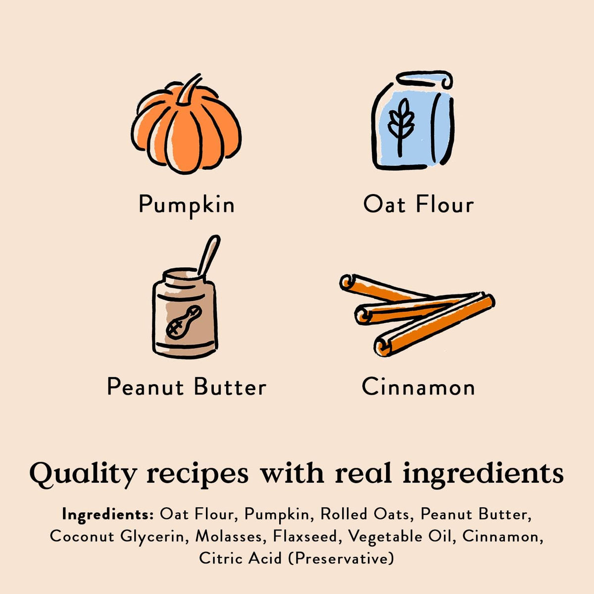 Bocce's Bakery Pumpk'n Spice Pumpkin, Peanut Butter & Cinnamon Soft & Chewy Dog Treats – 6 oz Bocce's Bakery