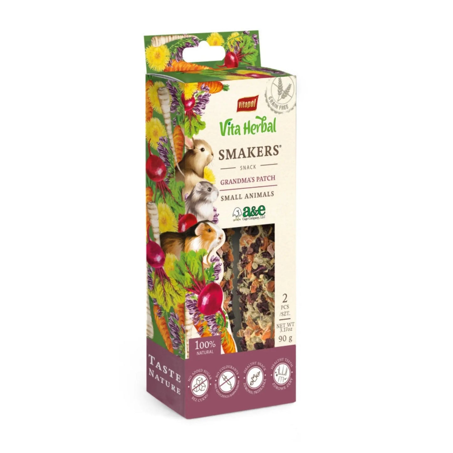 A & E Cages Vitapol Vita Herbal Smakers Grandma's Patch Small Animal Treat 1ea/2 pk A & E Cages