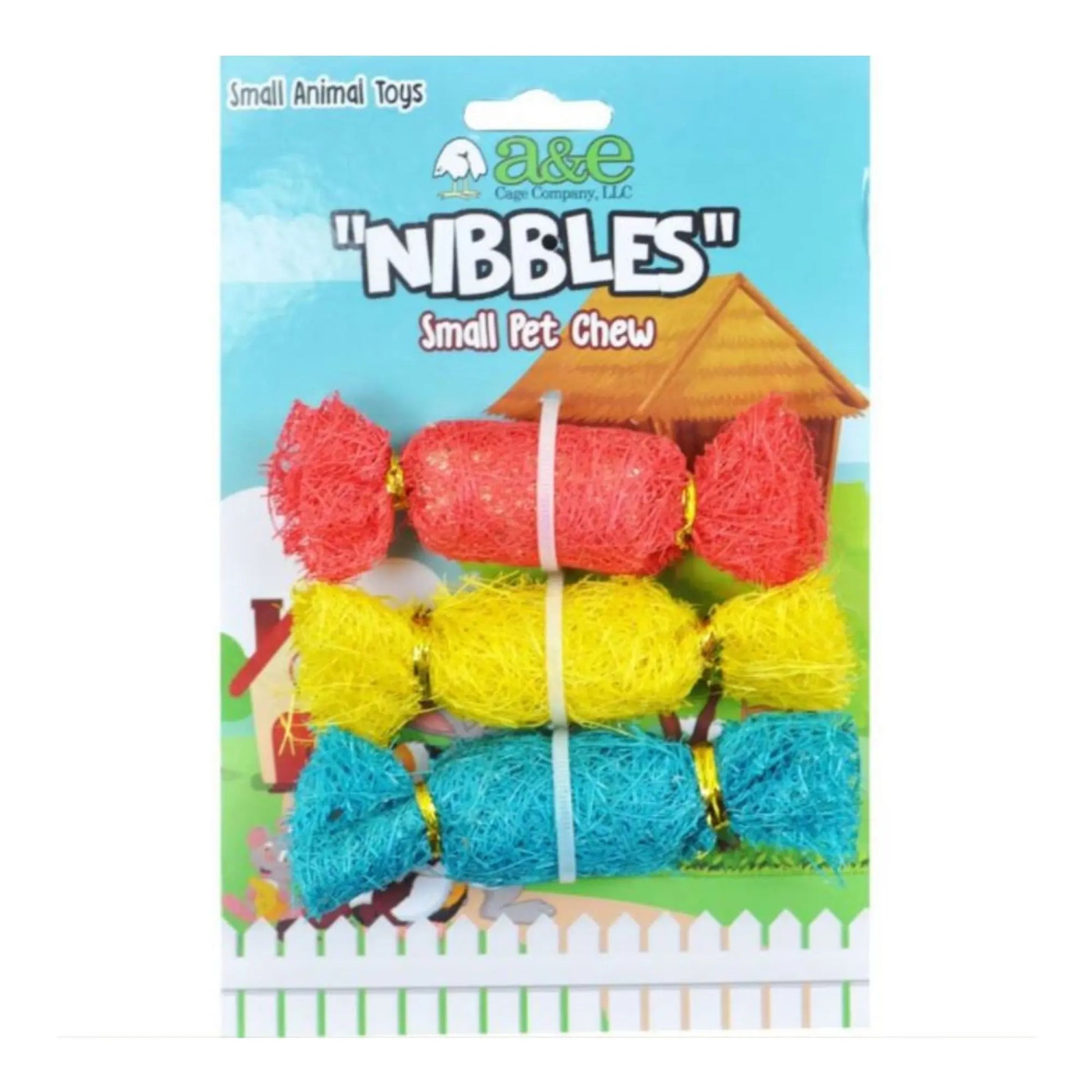 A &E Cages Nibbles Small Animal Loofah Chew Toy Candies; 1ea A & E Cages