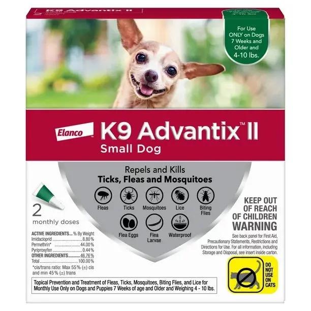 K9 Advantix Ii Dog Small Green 2-Pack Elanco