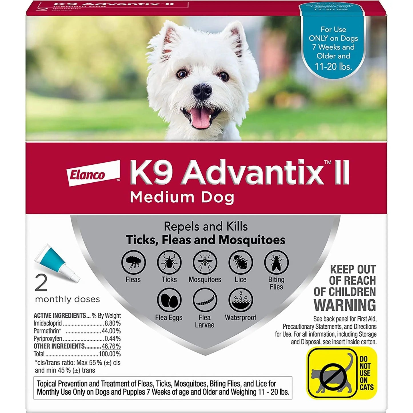 K9 Advantix Ii Dog Medium Teal 2-Pack (Case of 2) Elanco
