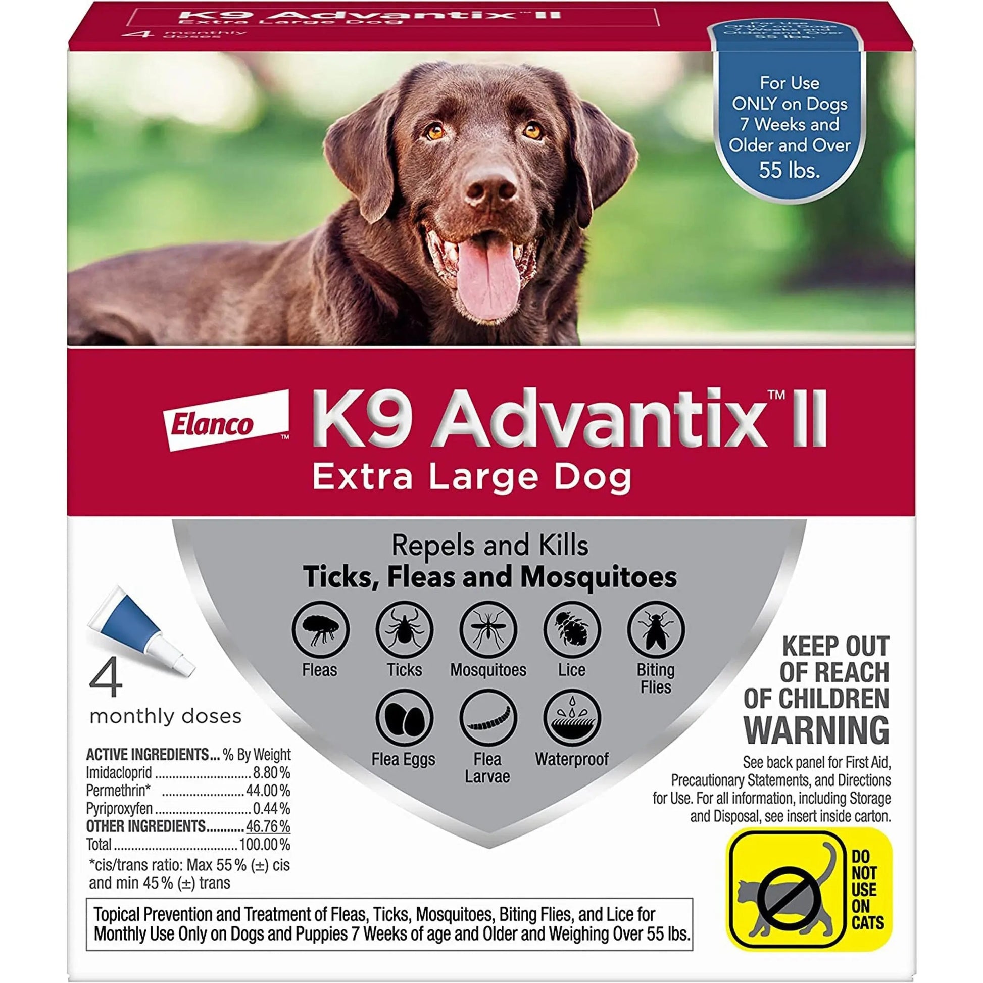 K9 Advantix Ii Dog Extra Large Blue 4-Pack (Case of 4) Elanco