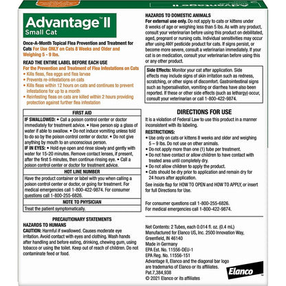 Advantage II Cat Small Orange 2-Pack (3packs) Elanco