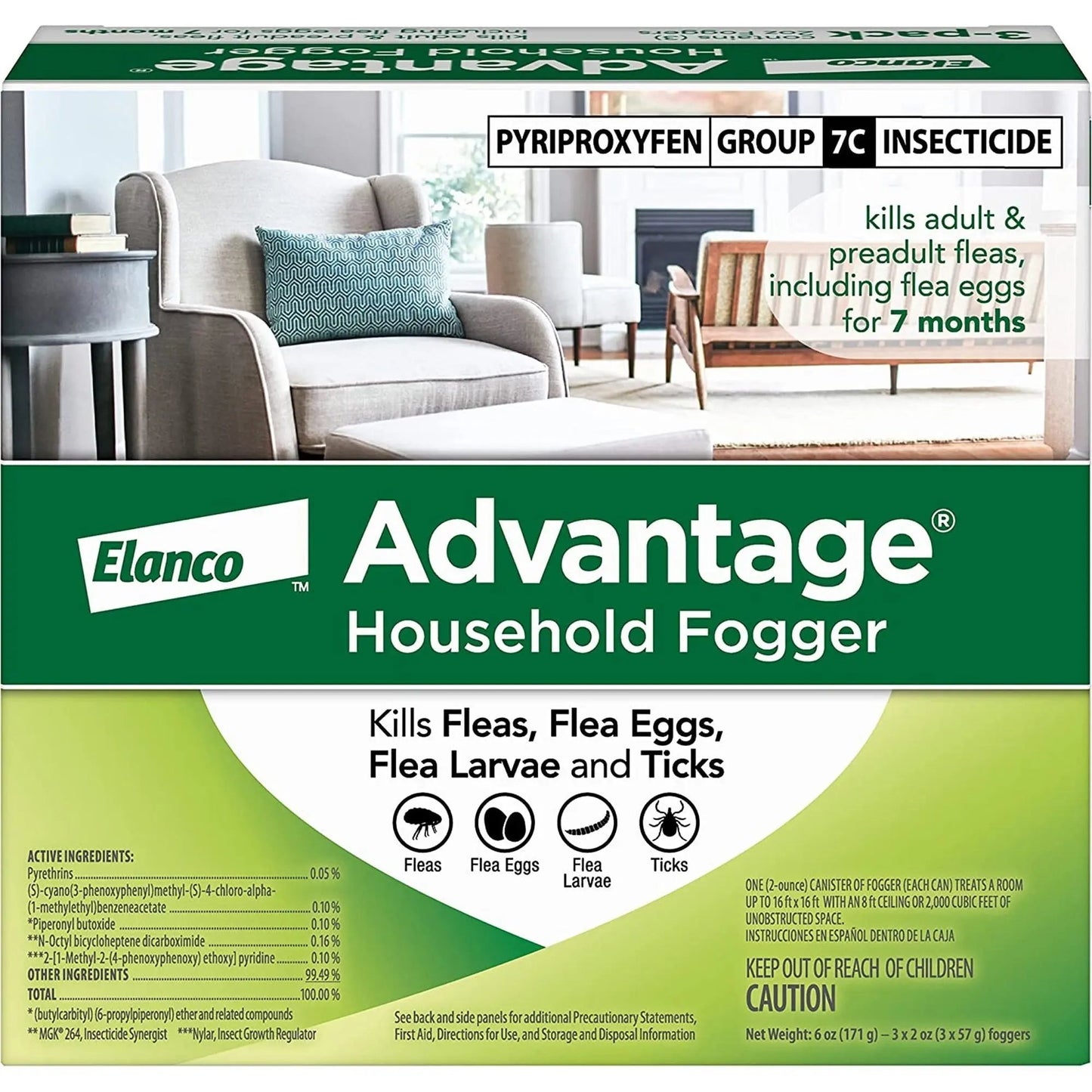 Advantage Household Fogger (3X2oz.) (3packs) Elanco