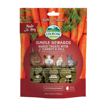 Oxbow Animal Health Simple Rewards Baked Small Animal Treats w/Carrot & Dill 1ea/3 oz Oxbow