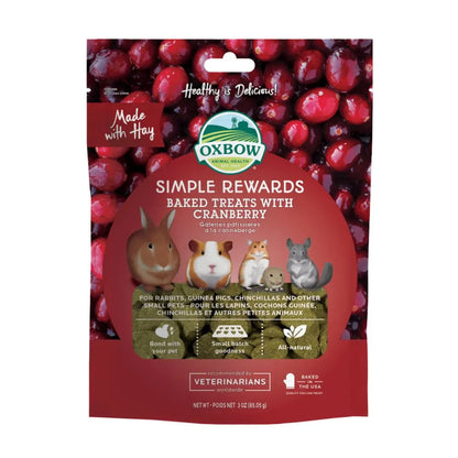 Oxbow Animal Health Simple Rewards Baked Small Animal Treats w/Cranberry 1ea/3 oz Oxbow