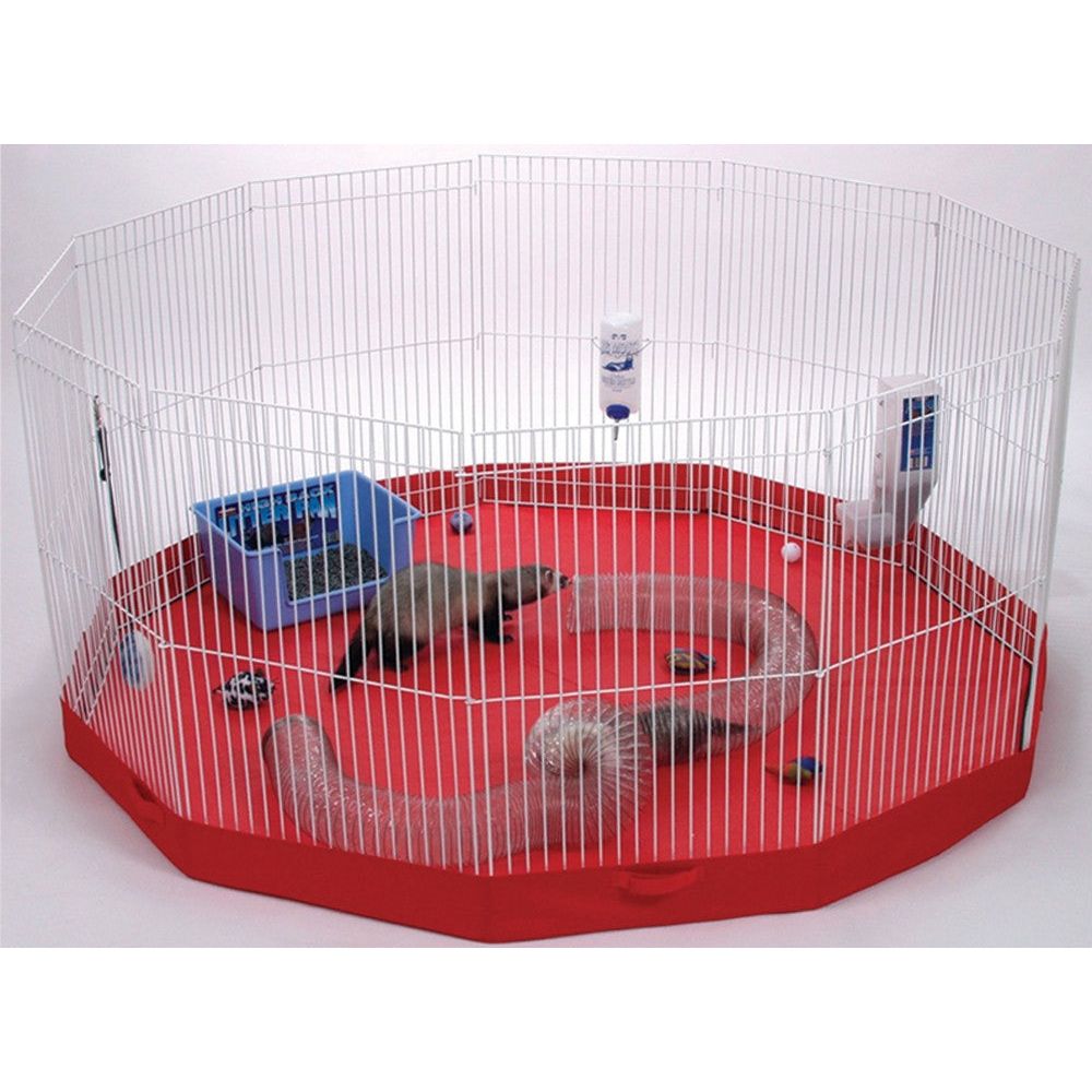 Marshall Pet Products Small Animal Play Pen Mat Red 1ea/11 Panel