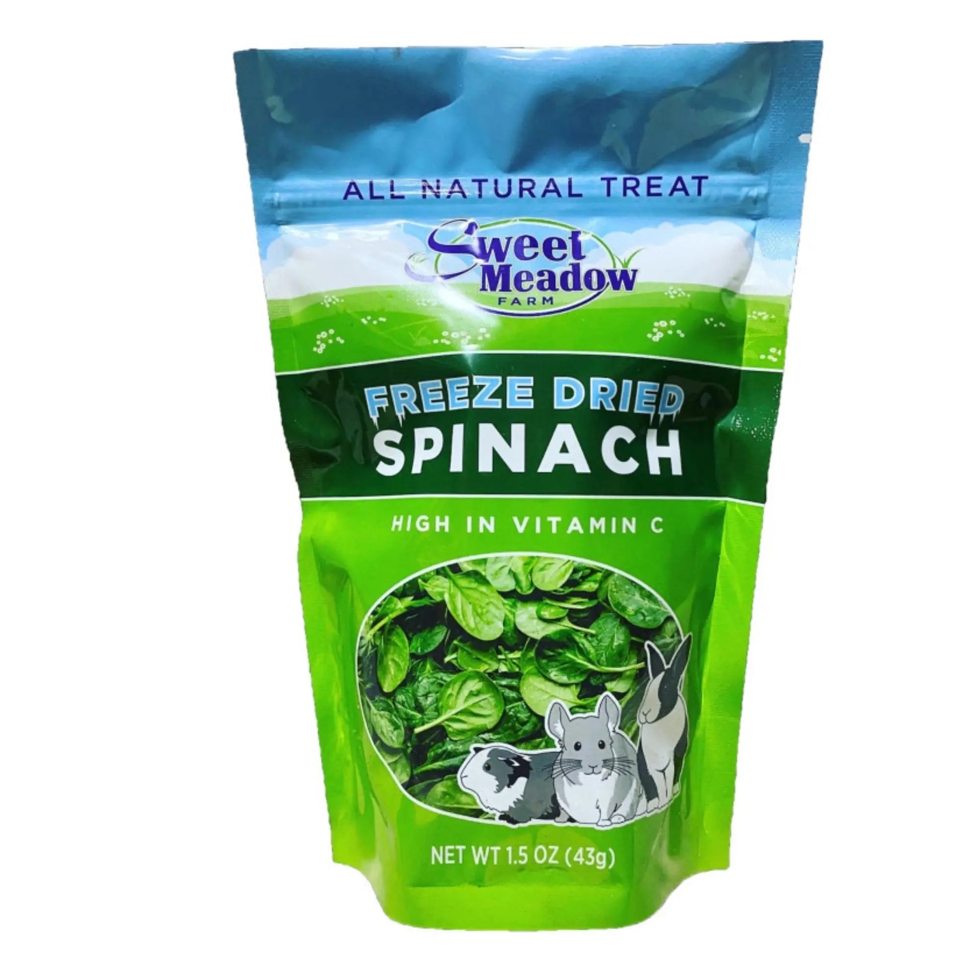 Sweet Meadow Farm Freeze Dried Spinach All Natural Small Animal Treat 1ea/1.5oz. Sweet Meadow Farms