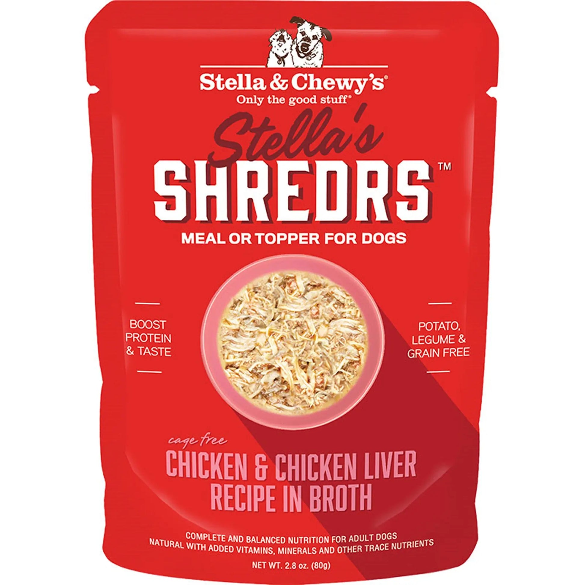 Stella and Chewys Dog Shredrs Chicken And Liver 2.8oz. (Case of 24) Stella & Chewys