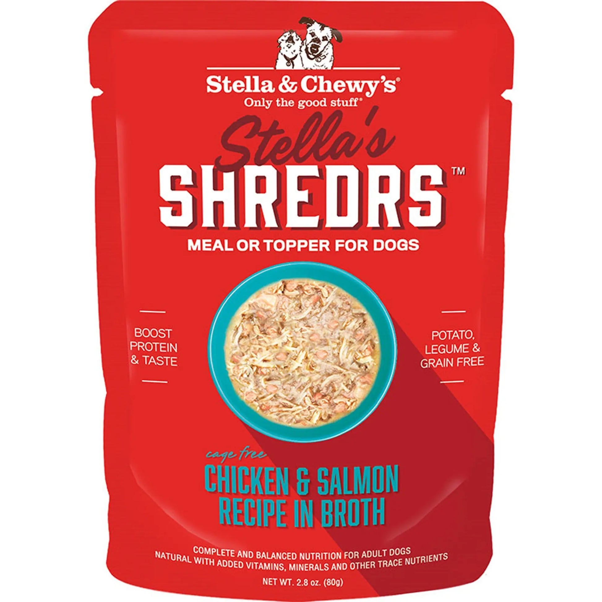 Stella and Chewys Dog Shredrs Chicken and Salmon 2.8oz. (Case of 24) Stella & Chewys