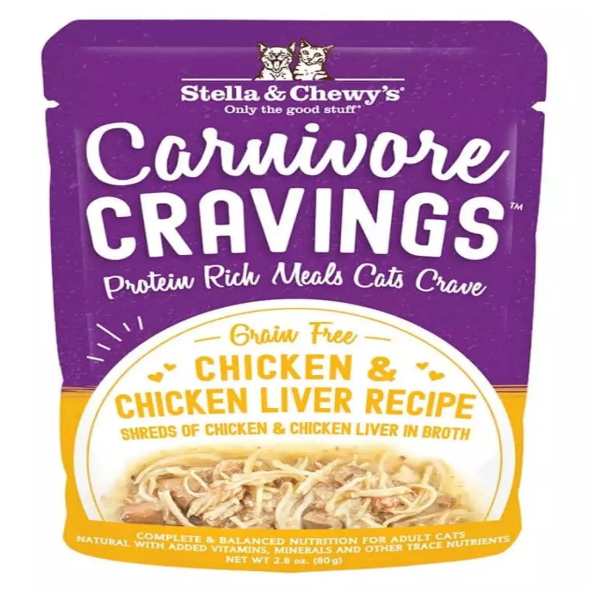 Stella and Chewys Cat Carnivore Cravings Shred Chicken and Liver 2.8oz. (Case of 24) Stella & Chewys