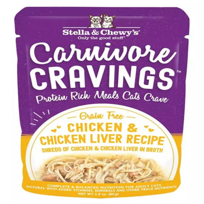 Stella and Chewys Cat Carnivore Cravings Shred Chicken and Liver 2.8oz. (Case of 24) Stella & Chewys