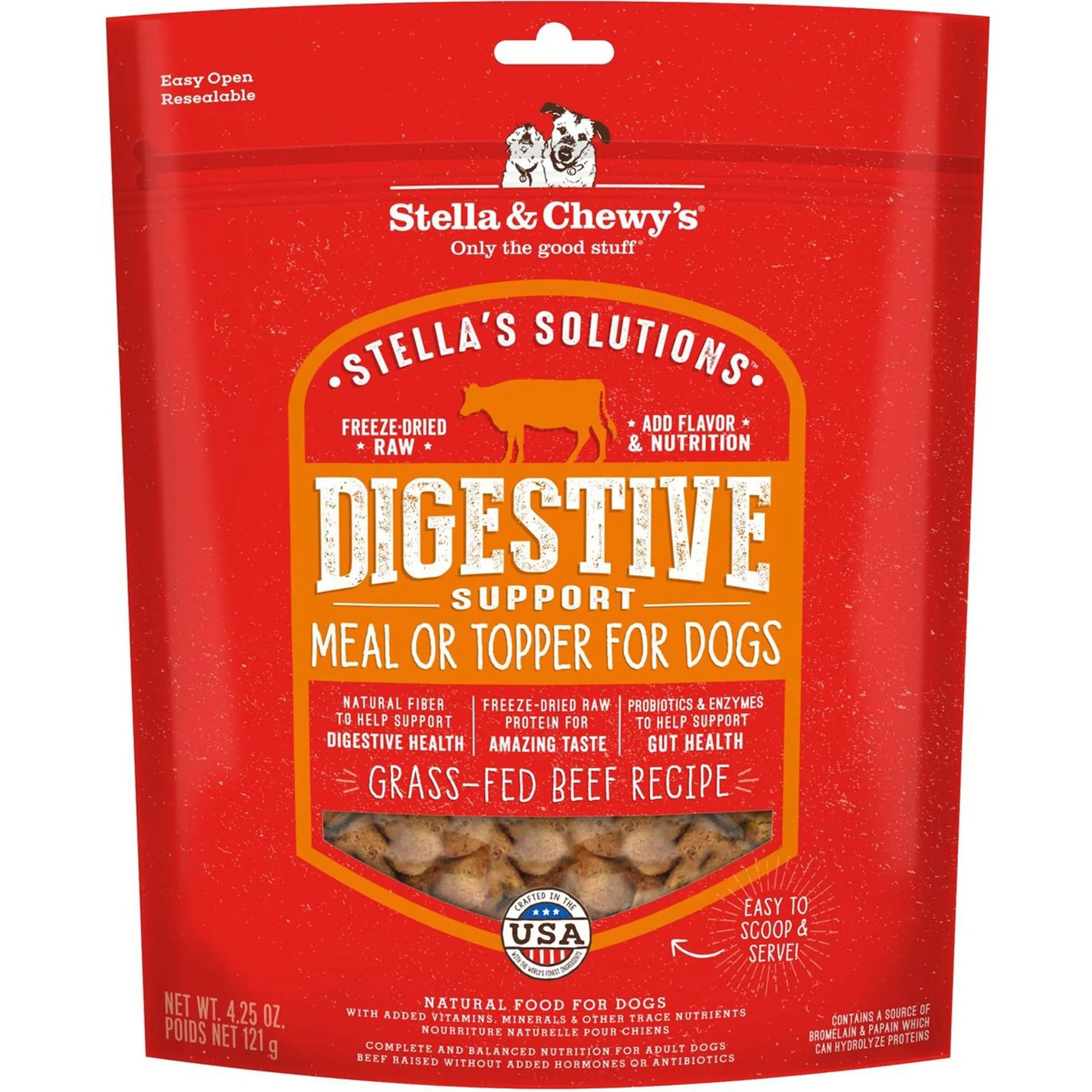 Stella And Chewys Dog Solutions Digestive Support Beef 4.25oz. Stella & Chewys