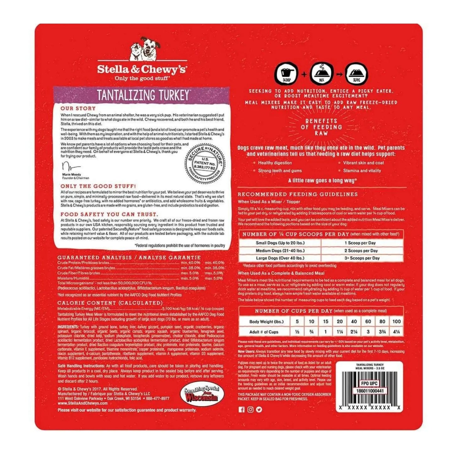 Stella and Chewys Dog Freeze-Dried Tantalizing Turkey Meal Mixers 35oz. Stella & Chewys