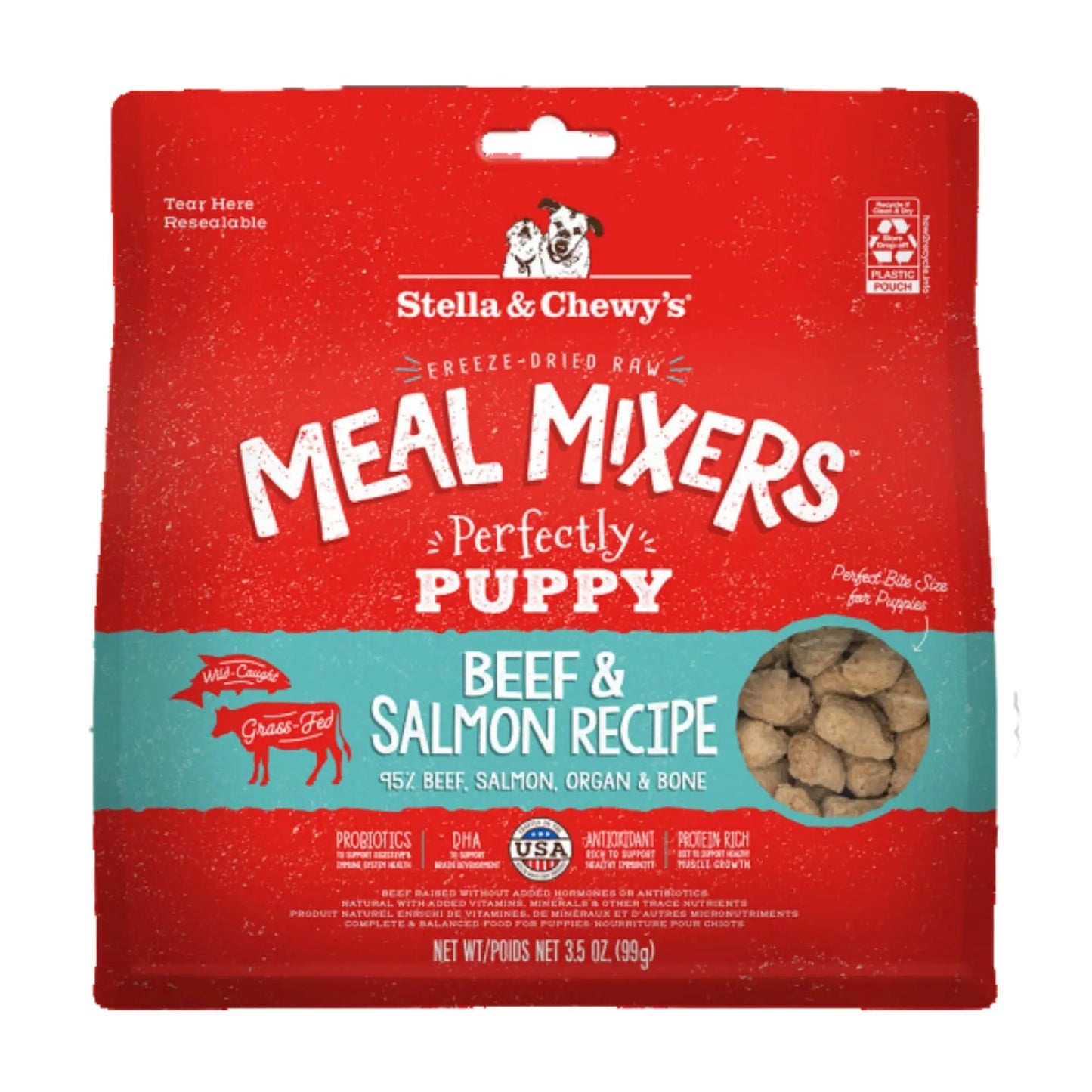 Stella and Chewys  Dog Freeze-Dried Mixer Puppy Beef and Salmon 3.5oz. Stella & Chewys