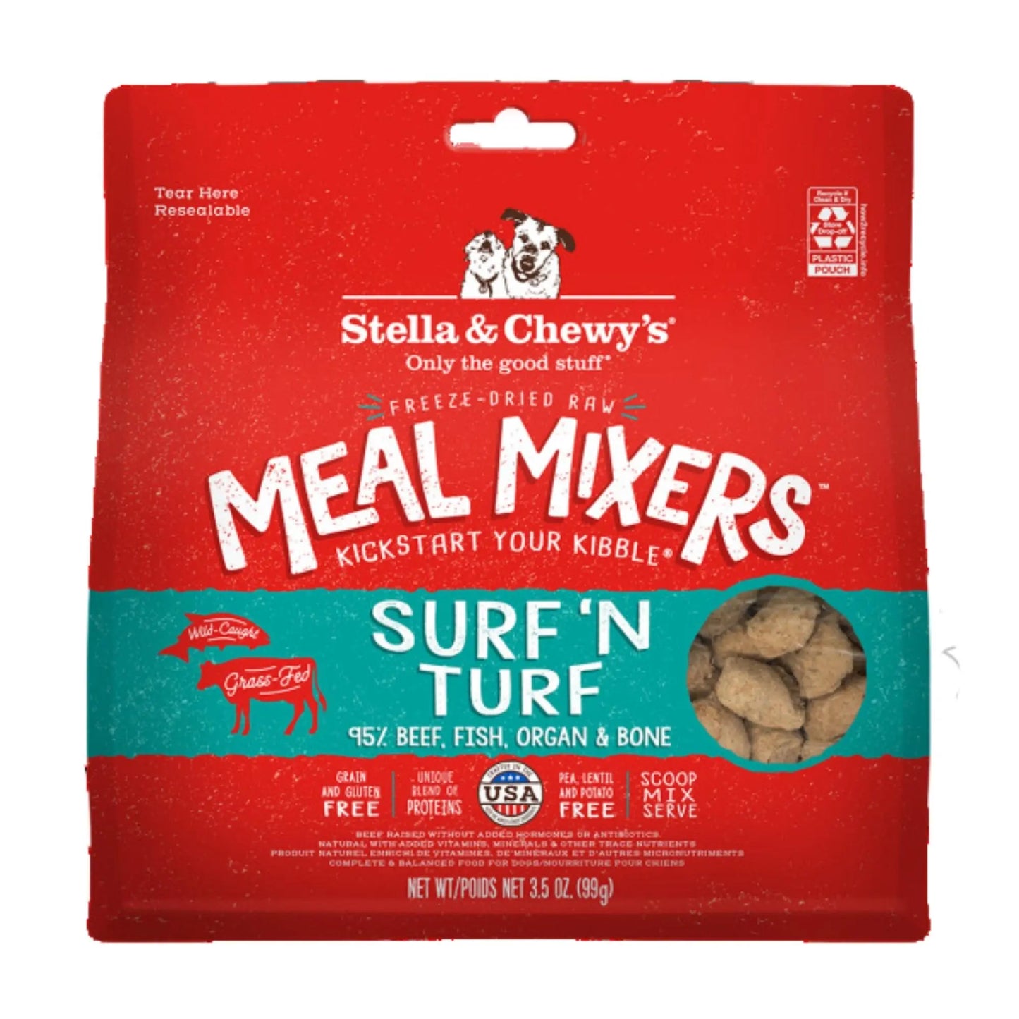 Stella and Chewys Dog Freeze-Dried Mixer Surf and Turf 3.5oz. Stella & Chewys