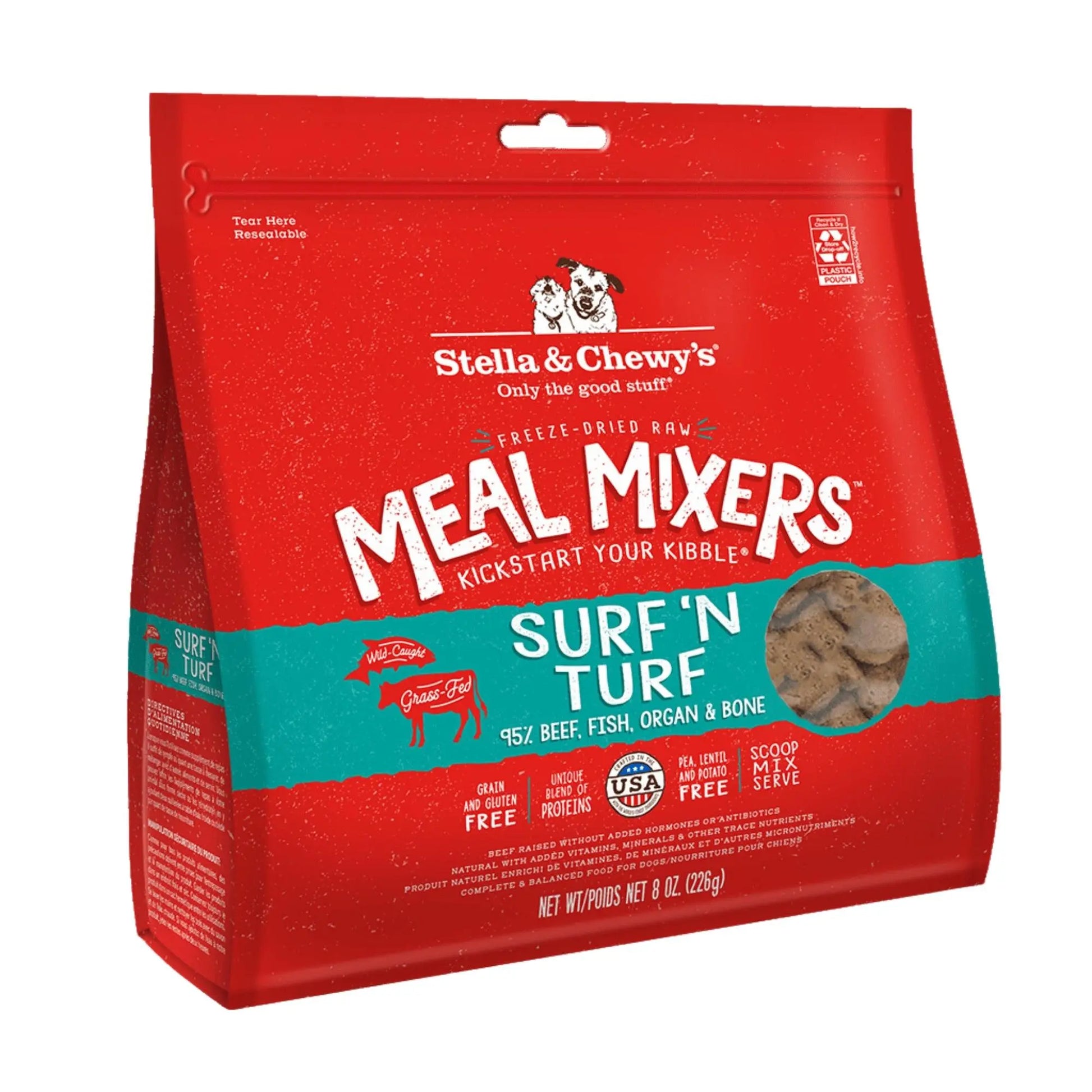 Stella and Chewys Dog Freeze-Dried Mixer Surf and Turf 8oz. Stella & Chewys
