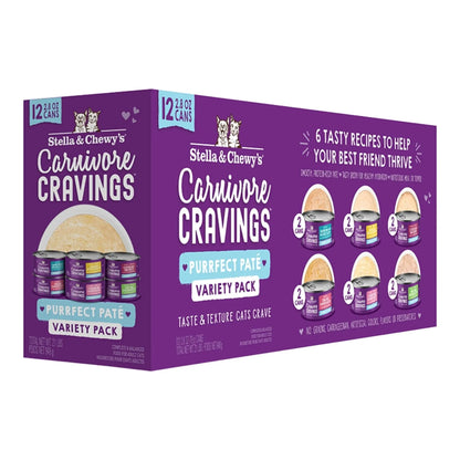 Stella and Chewys Cat Carnivore Purrfect Pate Variety Pack 2.8oz. (Case of 24) Stella & Chewys