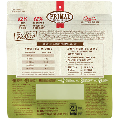 Primal Dog Freeze-Dried Pronto Lamb 7oz. Primal Pet Food