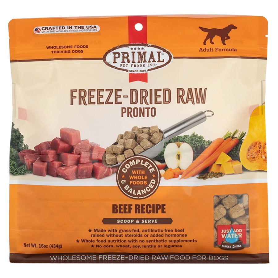 Primal Dog Freeze-Dried Pronto Beef 16oz. Primal Pet Food