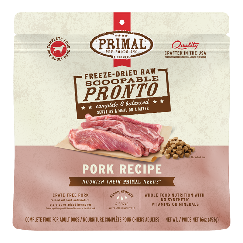 Primal Dog Freeze-Dried Pronto Pork 16oz. Primal Pet Food