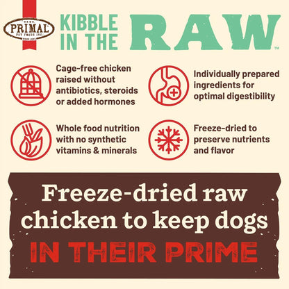 Primal Dog Freeze-Dried Kibble In The Raw Chicken 9Lb Primal Pet Food