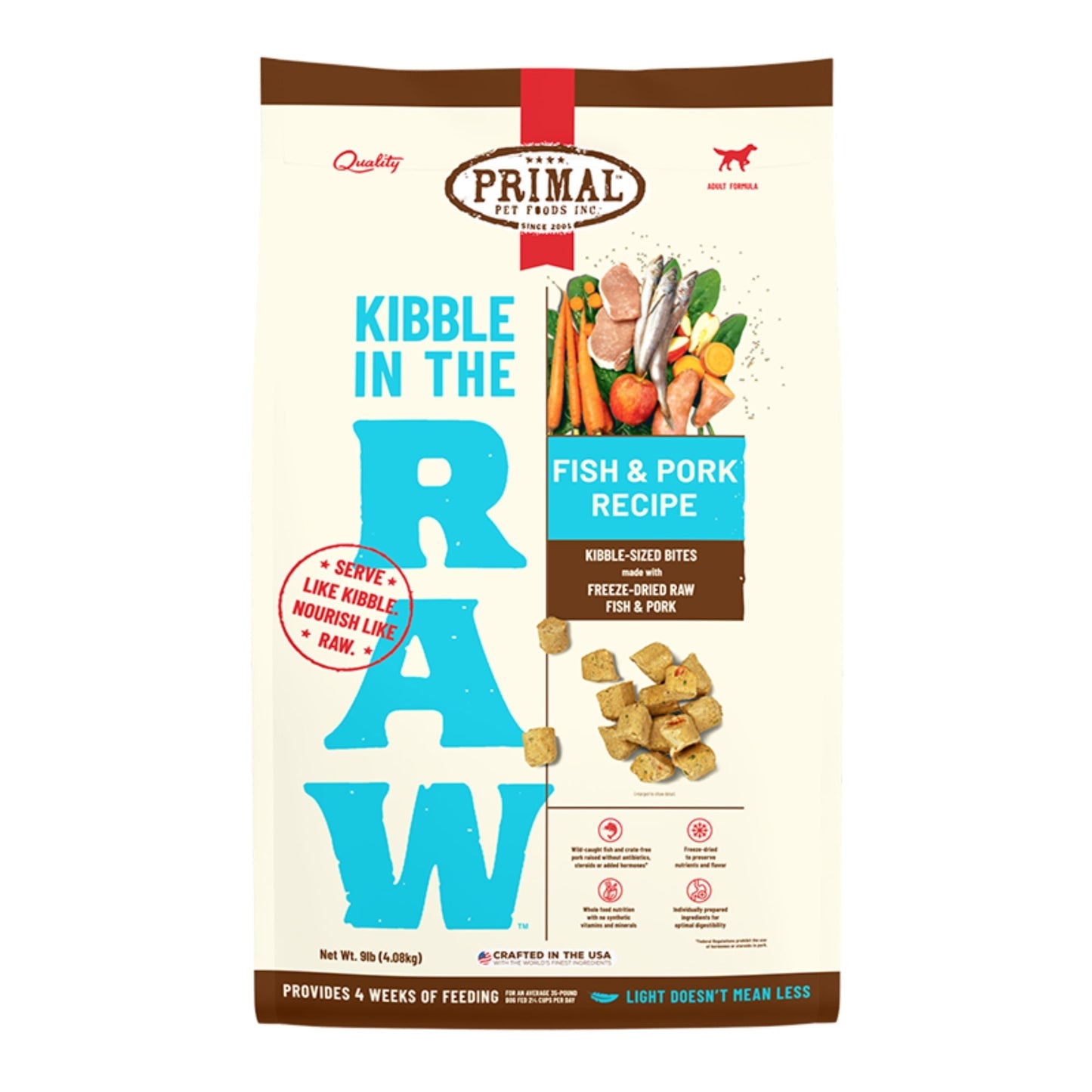 Primal Dog Freeze-Dried Kibble In The Raw Fish 9Lb Primal Pet Food