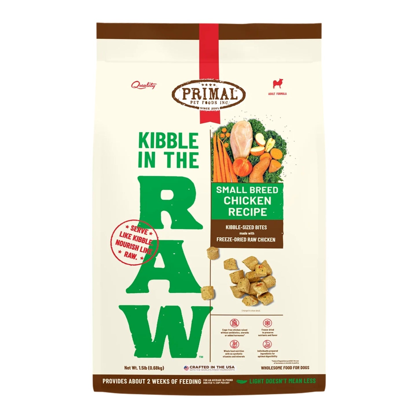 Primal Dog Freeze-Dried Kibble In The Raw Small Breed 1.5Lb Primal Pet Food