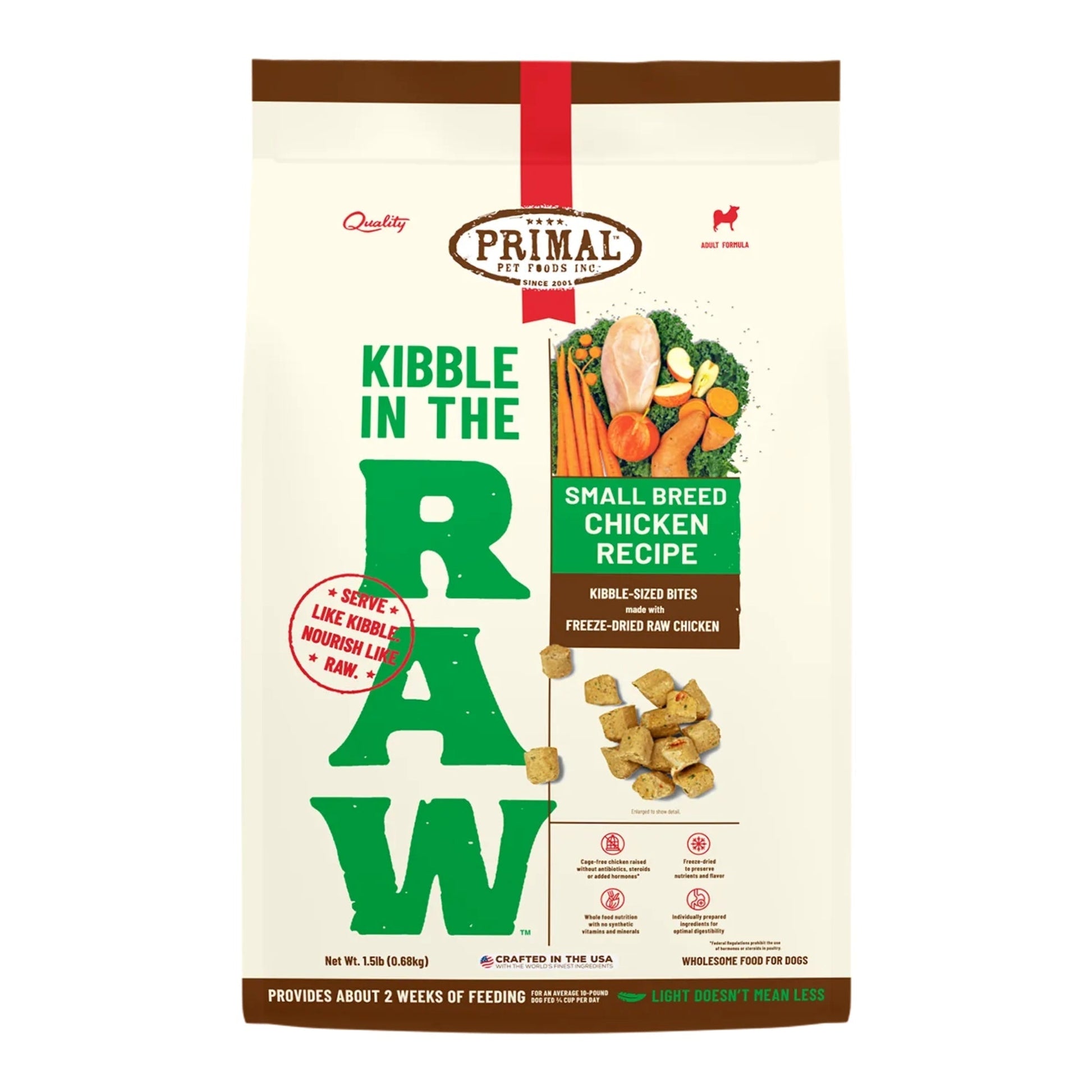 Primal Dog Freeze-Dried Kibble In The Raw Small Breed 1.5Lb Primal Pet Food