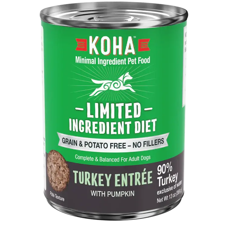 Koha Dog Limited Ingredient Grain Free 90% Turkey 13oz. (Case of 12) Koha