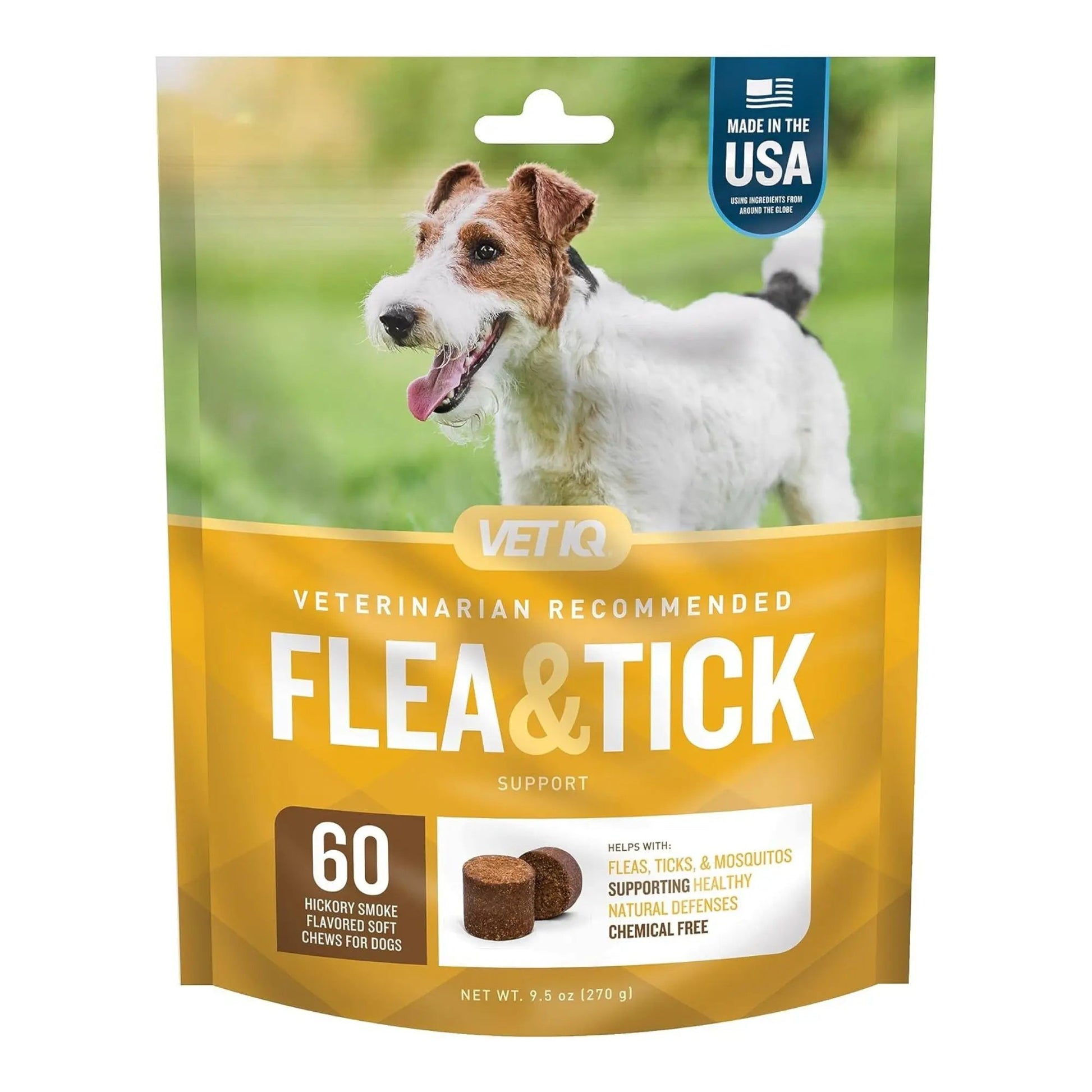 Vetiq Flea & Tick Soft Chew For Dogs Hickory Smoked 9.5oz. - 60count Vetiq