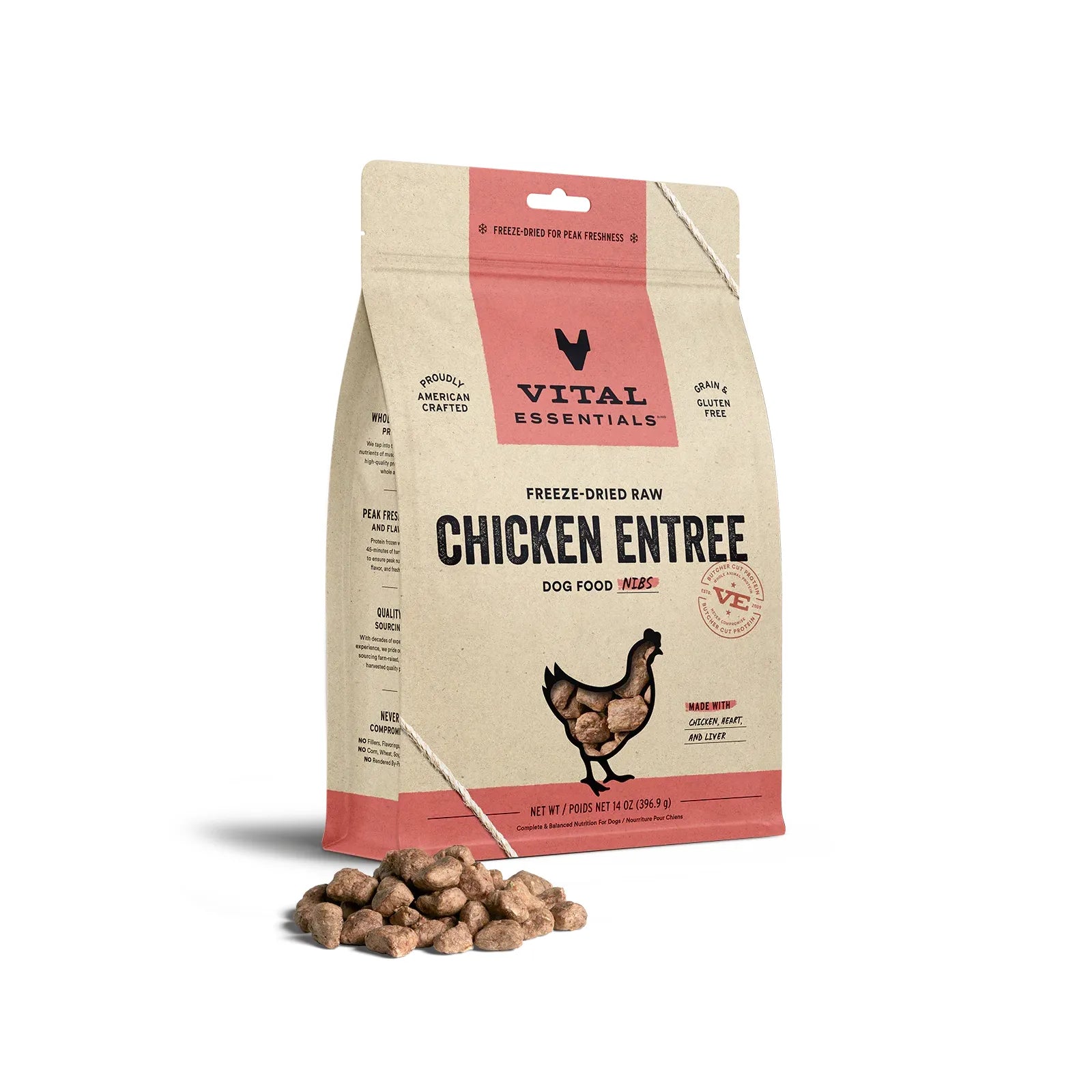 Vital Essentials Dog Freeze-Dried Nibs Chicken 14oz. Vital Essentials